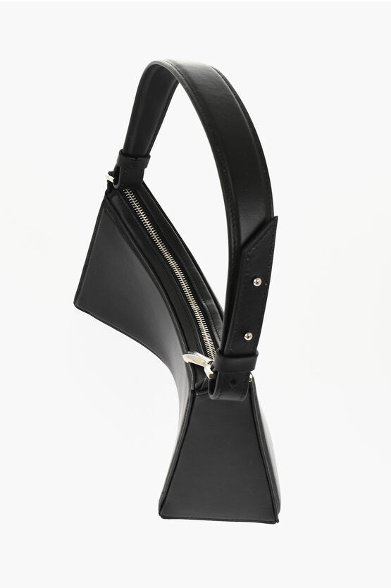 レザー HOBO バッグ ウィズ フロンタル ロゴ