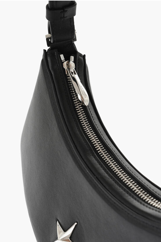 レザー HOBO バッグ ウィズ フロンタル ロゴ