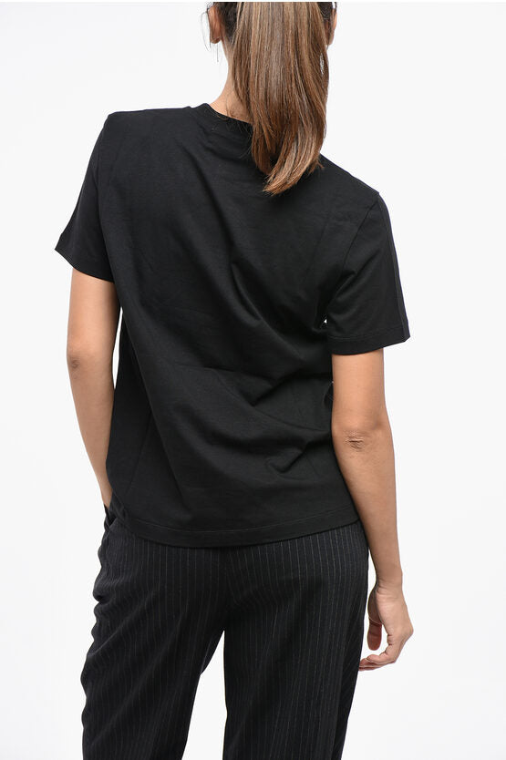 コットン クルーネック Tシャツ ウィズ サイド エンブロイダリー ロゴ
