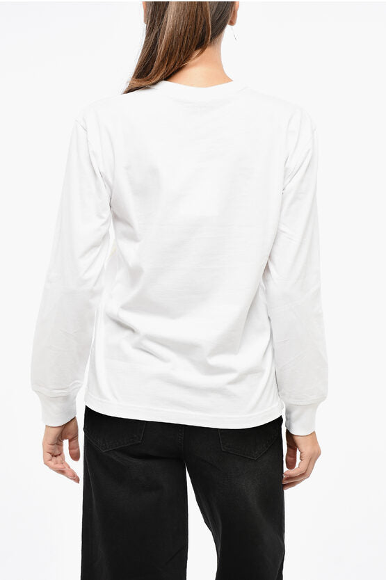 ソリッド カラー コットン クルーネック Tシャツ