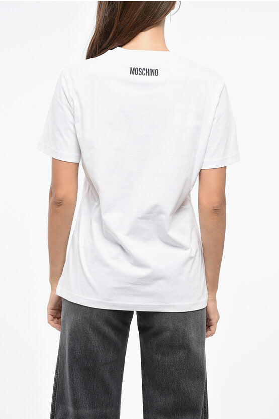 クチュール コットン クルーネック Tシャツ ウィズ コントラスティング プリント