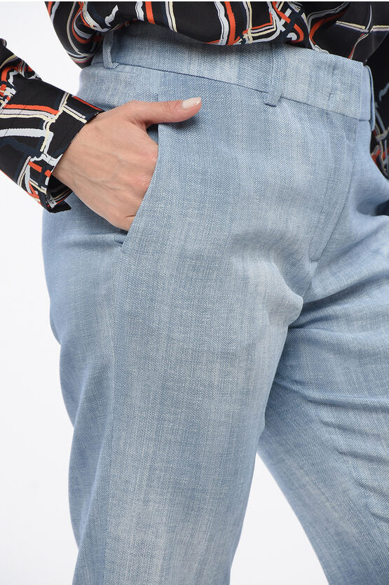 ビスコース クロップド パンツ
