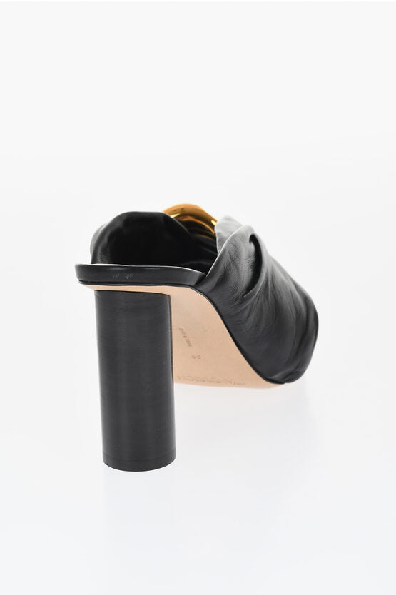 ツイスト レザー ミュール ヒール 8 CM