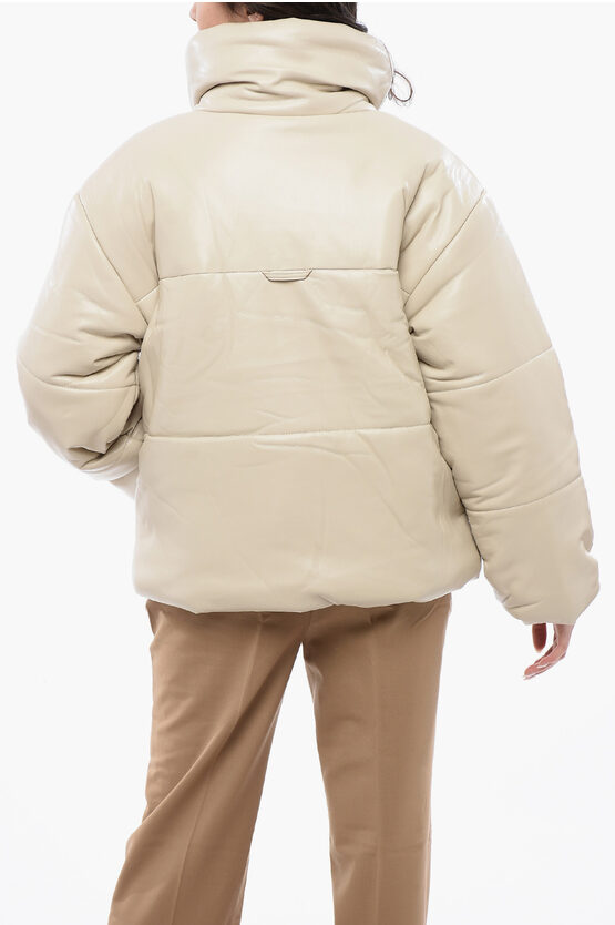フェイク レザー ジャケット スナップ ボタン