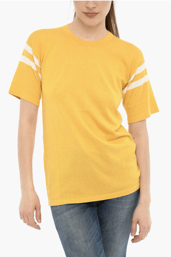 コットン クルーネック Tシャツ ウィズ コントラスティング バンド