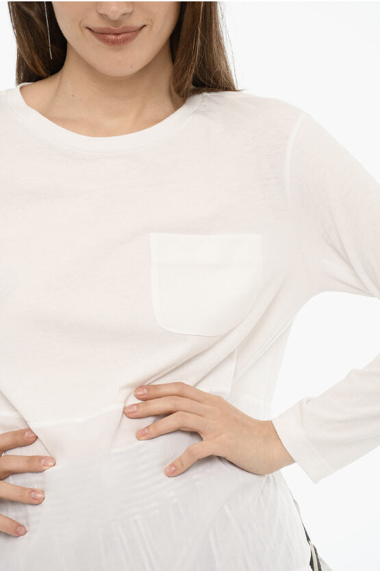 クルーネック Tシャツ ウィズ ブレスト ポケット ウィズ サイド スプリット