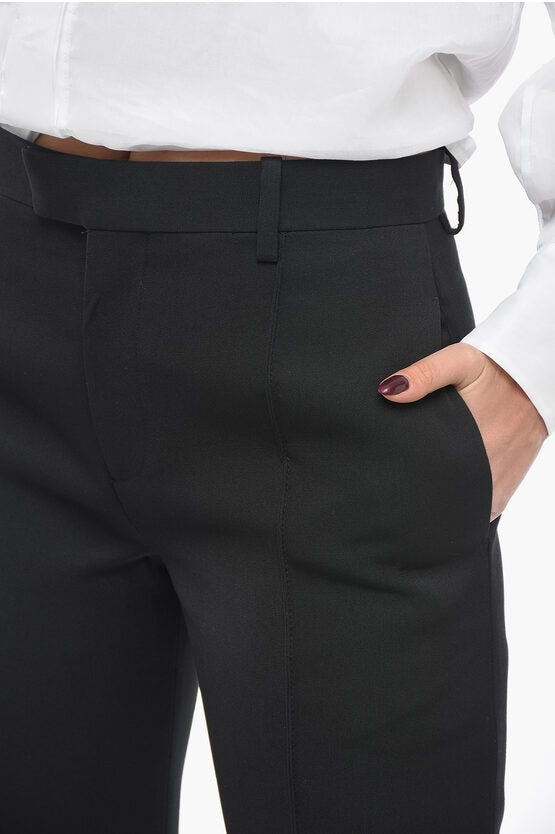 ウール パンツ ウィズ カーブ デザイン