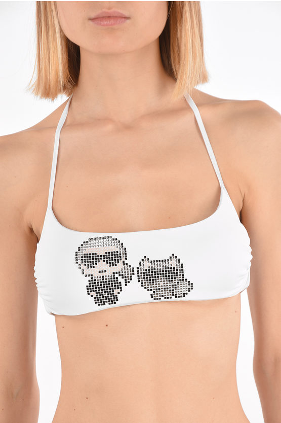 ソリッド カラー カール & CHOUPETTE バンドゥ ビキニ トップ ウィズ スタッズ