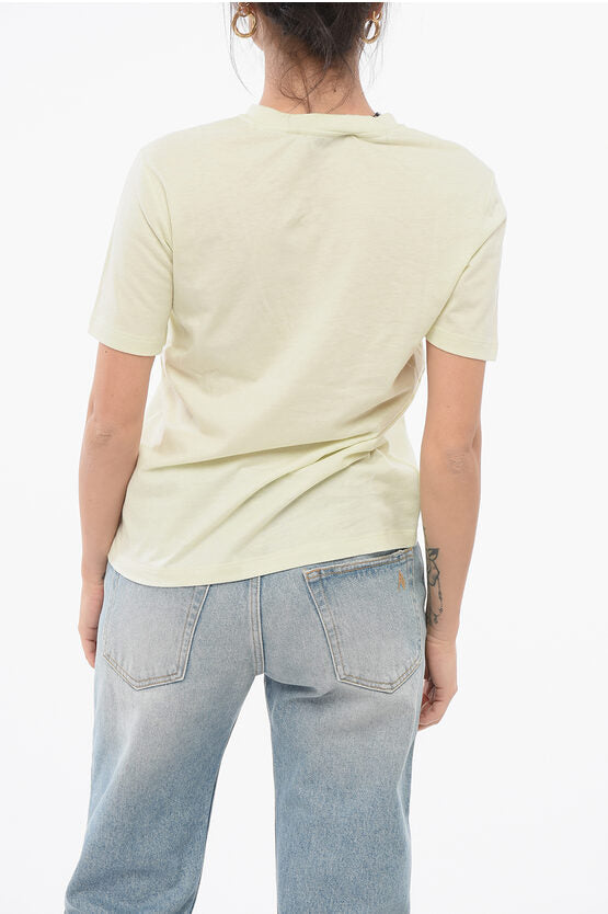 クルー ネック コットン ブレンド Tシャツ