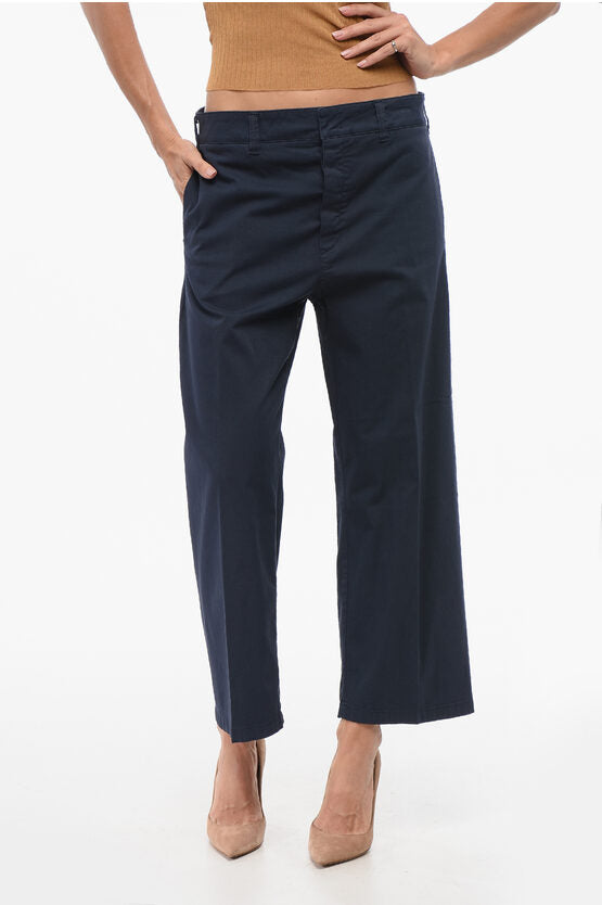 ストレッチ コットン クロップド パンツ ウィズ ベルト ループ