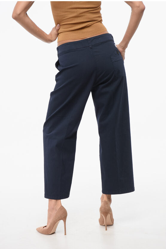 ストレッチ コットン クロップド パンツ ウィズ ベルト ループ
