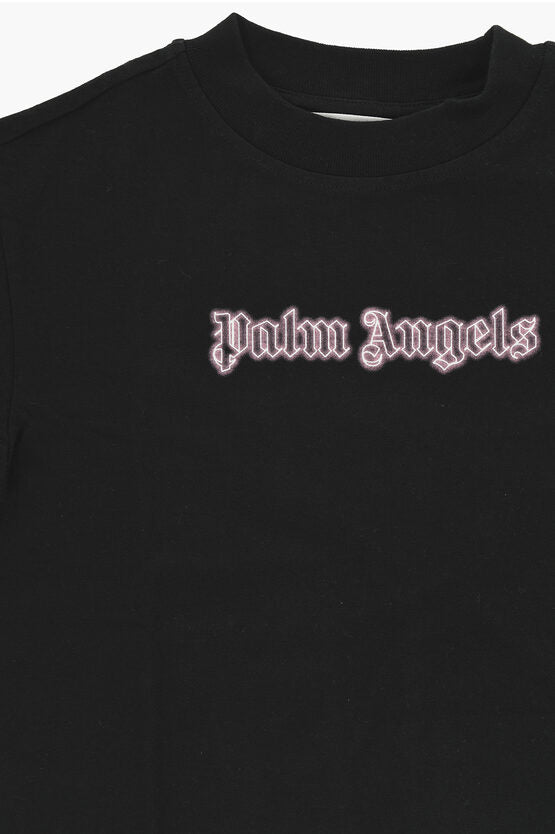 ソリッド カラー クルーネック Tシャツ ウィズ ネオン ロゴ