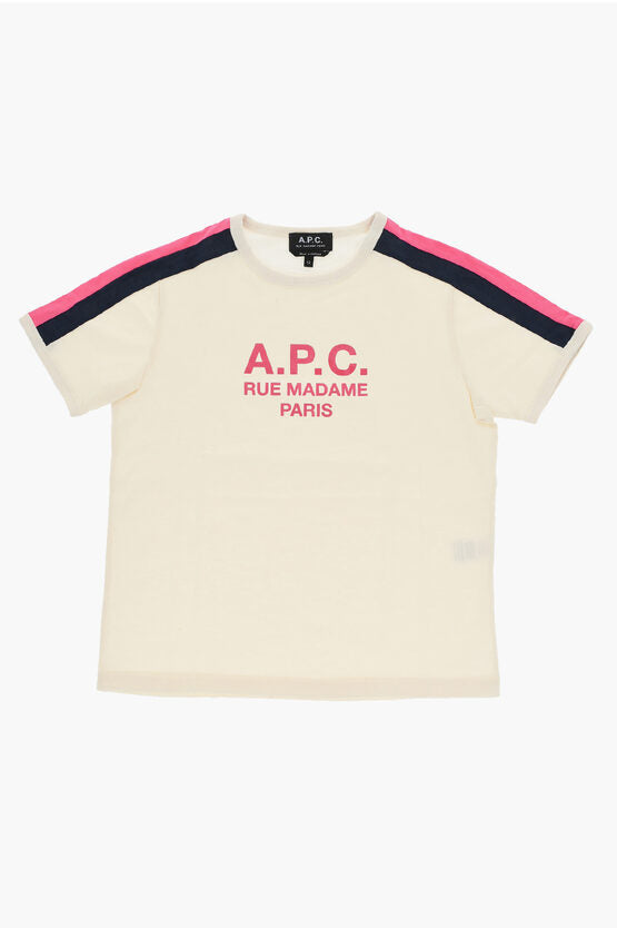 コットン クルーネック Tシャツ ウィズ コントラスト サイド バンド