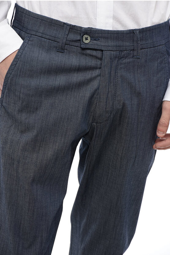 ID シャンブレー スリム フィット パンツ