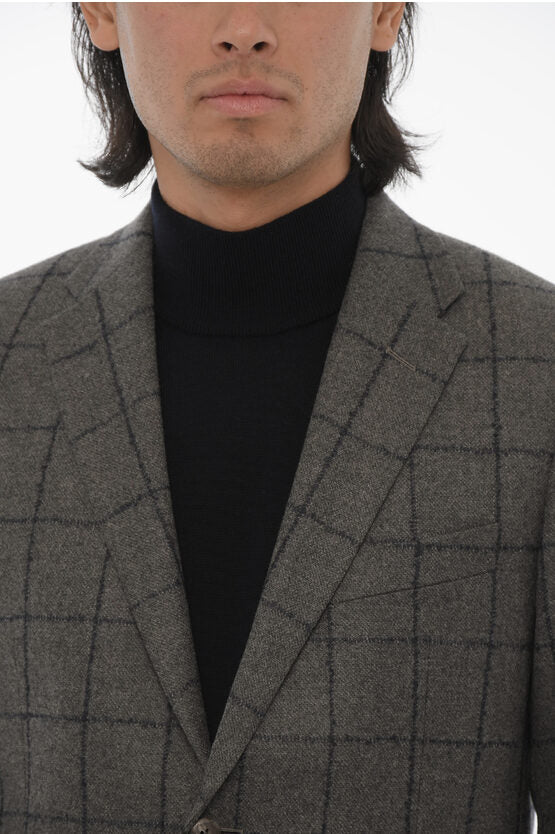 CC コレクション ウィンドウ・ペン チェック ウール ブレンド ブレザー