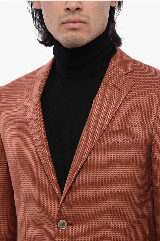 ジャカード シルク ブレンド リゾート ブレザー