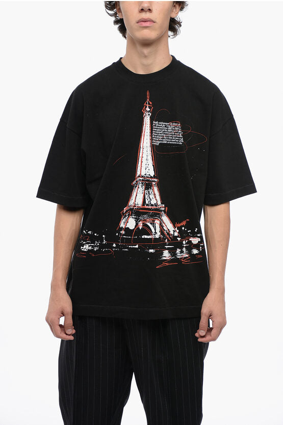 コットン クルーネック Tシャツ ウィズ フロンタル プリント