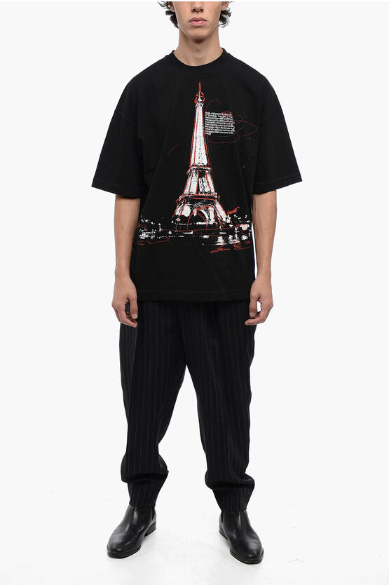 コットン クルーネック Tシャツ ウィズ フロンタル プリント