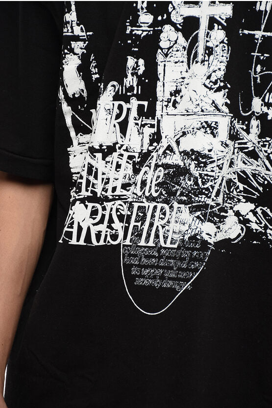コットン クルーネック Tシャツ ウィズ コントラスト プリント
