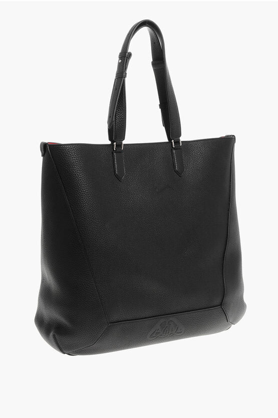 テクスチャード レザー エッジ XL トート バッグ
