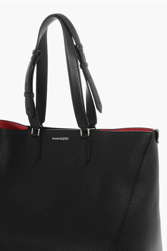 テクスチャード レザー エッジ XL トート バッグ