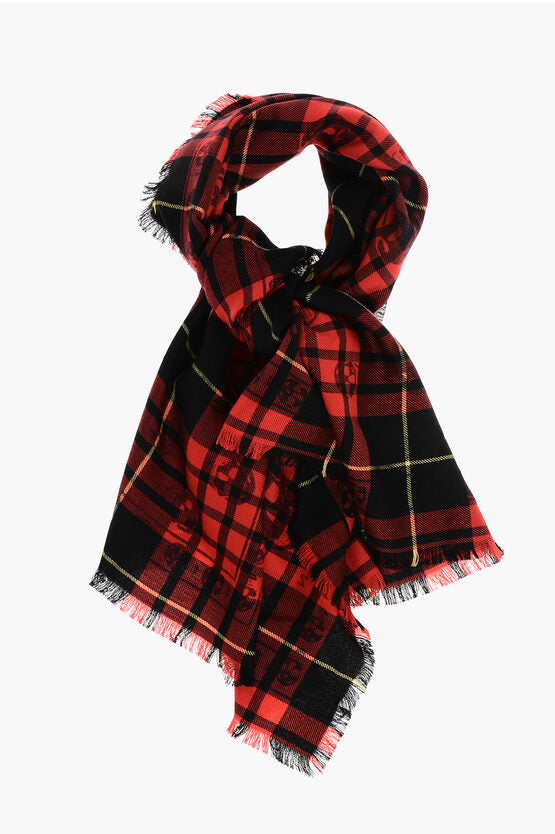 アレキサンダーマックイーン マフラー スカル スカーフ ウール Alexander McQueen/アレキサンダーマックイーン|タータン