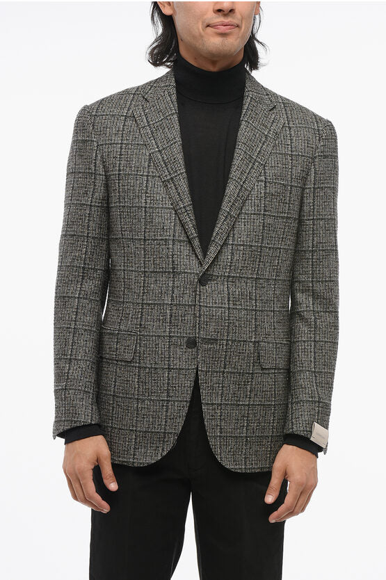 CORNELIANI】SILKソフトツィード オーバーチェック ジャケット