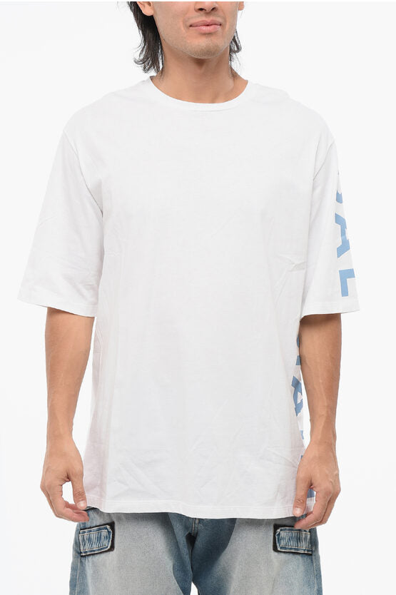 ソリッド カラー クルーネック Tシャツ ウィズ プリント ロゴ