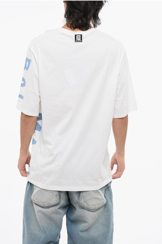 ソリッド カラー クルーネック Tシャツ ウィズ プリント ロゴ