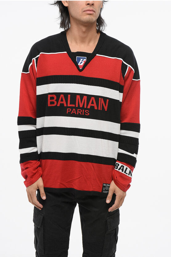 BALMAIN セーター モヘア モヘヤ ニット ショールカラー イタリア製 BALMAIN セーター モヘア モヘヤ ニット ショールカラー イタリア製