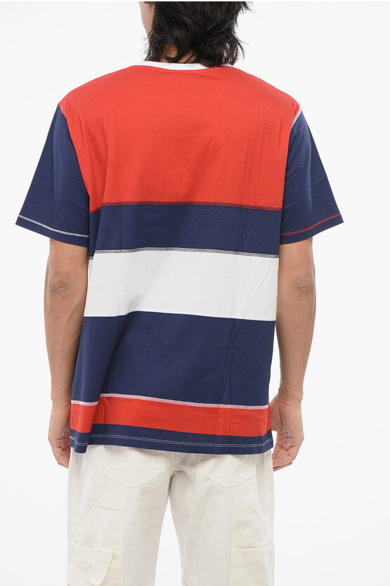 カラー ブロック クルーネック Tシャツ ウィズ プリント ロゴ