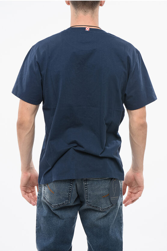 ソリッド カラー スポーツ クラブ クルーネック Tシャツ ウィズ コントラスティング