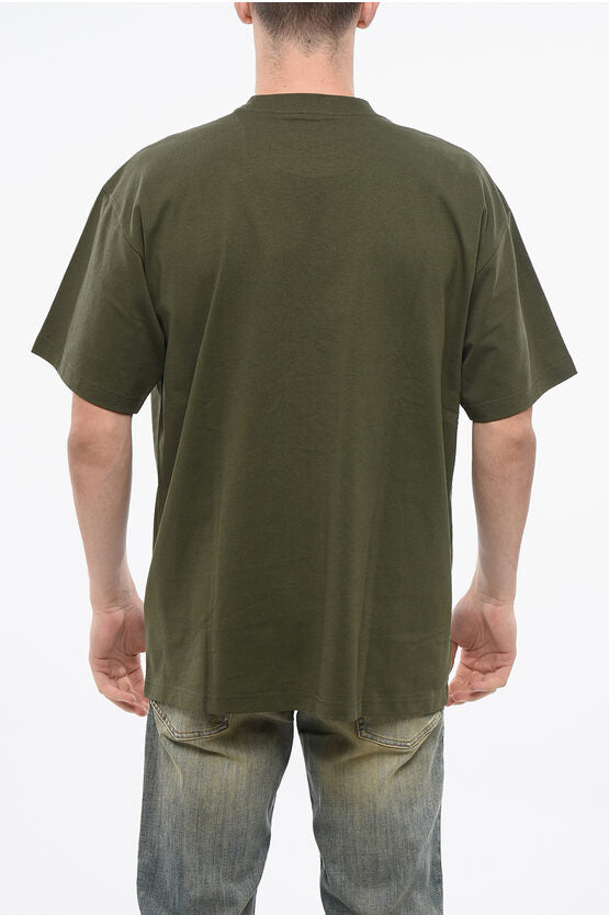 プリント オーガニック コットン バック ベーシック クルーネック Tシャツ