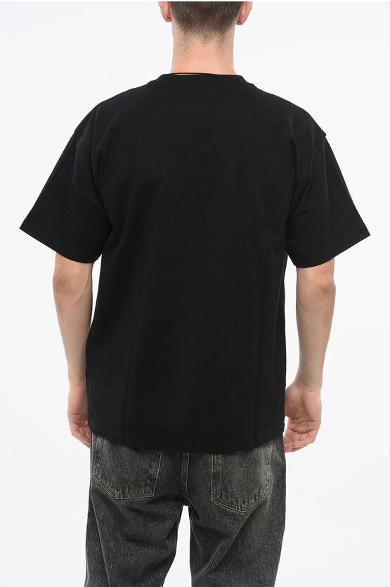 プリント オーガニック コットン バック ベーシック クルーネック Tシャツ