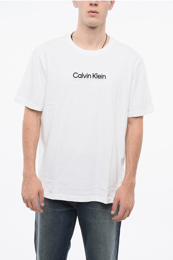 コットン クルーネック Tシャツ ウィズ ベルベット ロゴ