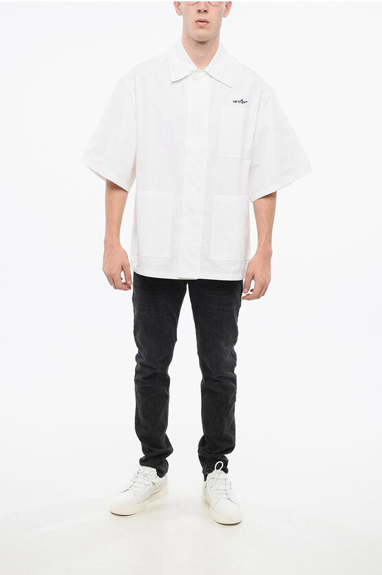 ボクシー フィット コットン ショート スリーブ シャツ