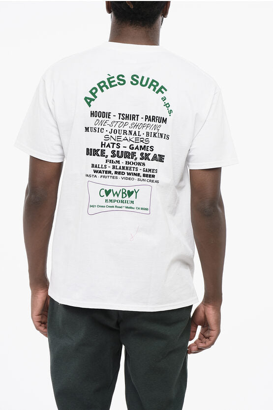 プリント ウェーブ クルーネック Tシャツ