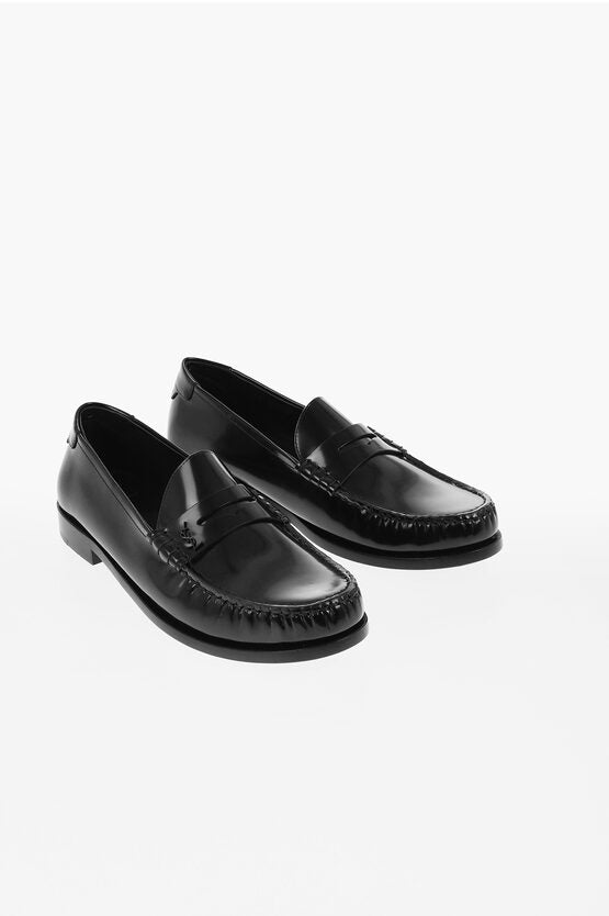 ブラッシュ加工 レザー ペニー ローファー