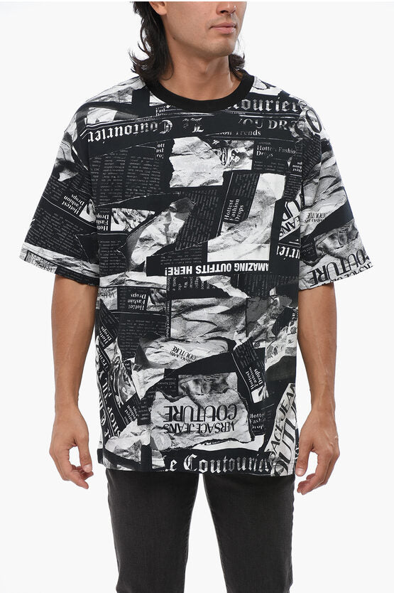 ジーンズ クチュール プリント ルーズ フィット クルーネック Tシャツ