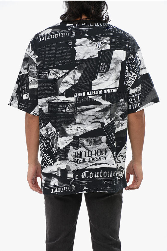 ジーンズ クチュール プリント ルーズ フィット クルーネック Tシャツ