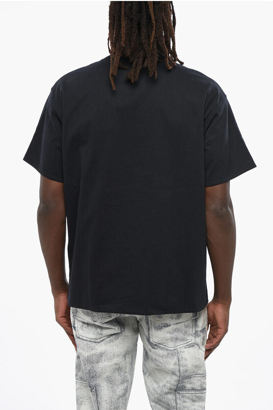 クルーネック Tシャツ ウィズ ストライプ ポプリン ライニング