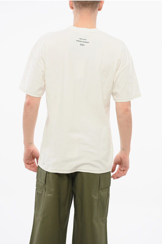 ソリッド カラー クルーネック Tシャツ ウィズ CON
