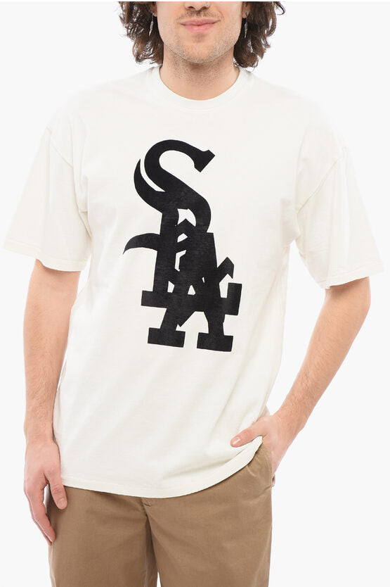 ソリッド カラー クルーネック Tシャツ ウィズ コントラスティング