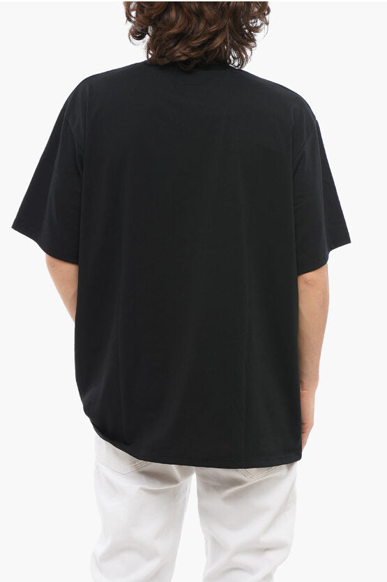 ソリッド カラー モックネック Tシャツ ウィズ バタフライ エンブロイダリー