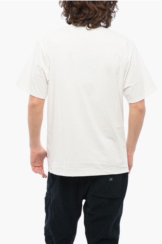 ソリッド カラー モックネック Tシャツ ウィズ バタフライ エンブロイダリー