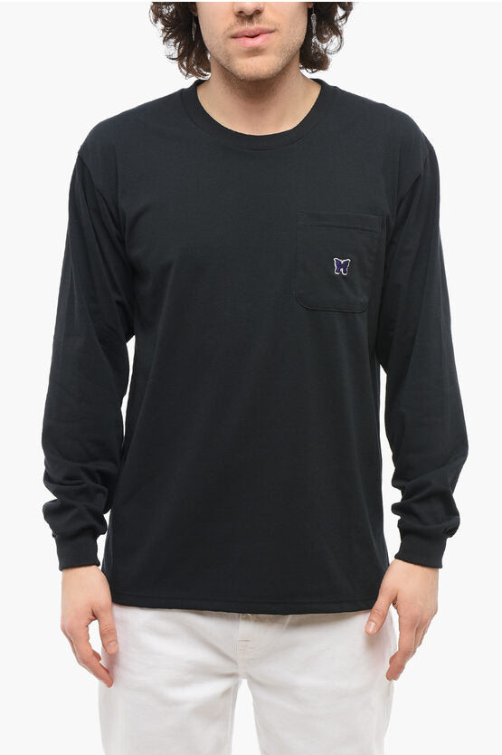 ロング スリーブ クルーネック Tシャツ ウィズ ブレスト ポケット