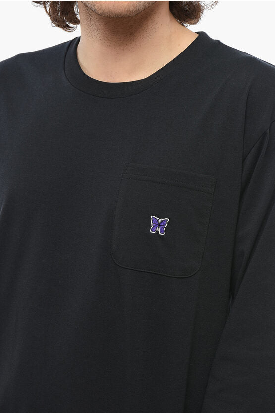 ロング スリーブ クルーネック Tシャツ ウィズ ブレスト ポケット