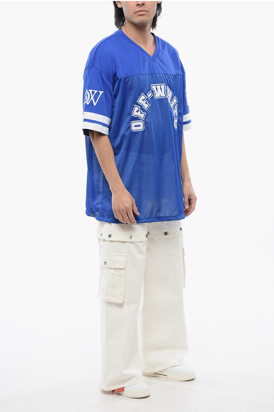 エンブロイダード メッシュ FOOTBALL フットボール Tシャツ
