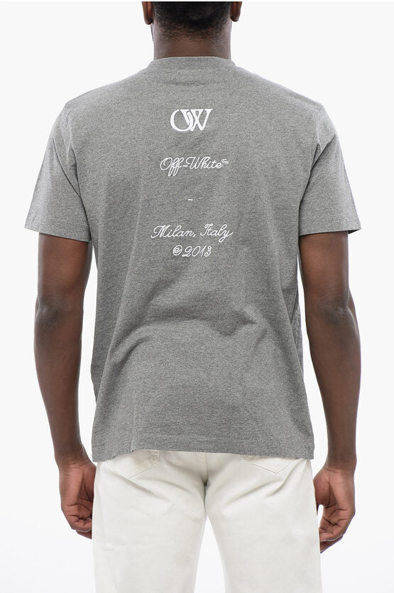スリム フィット クルーネック Tシャツ ウィズ エンブロイダリー