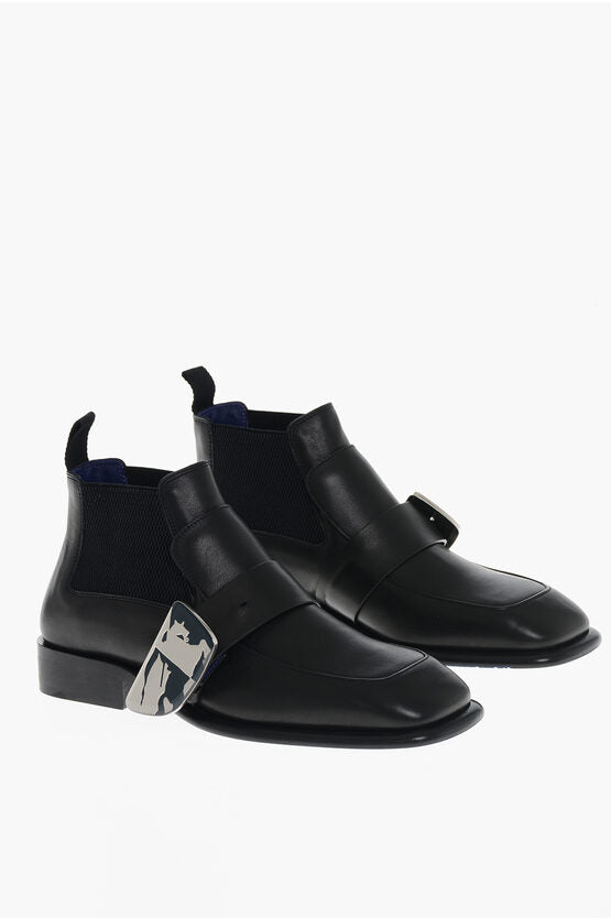 BURBERRY チェルシーブーツ ブラック レザー 厚底 BURBERRY チェルシーブーツ ブラック レザー 厚底 (The Row